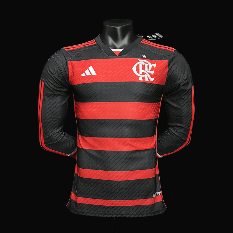 Camisa Manga Longa Player Flamengo I 24/25 - Adidas - Vermelho e Preto