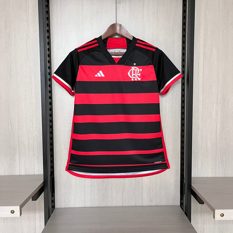 Camisa Flamengo Feminina I 24/25 - Adidas - Vermelho e Preto