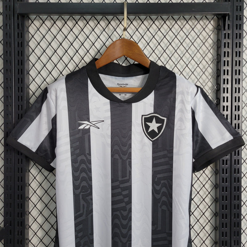 Camisa Feminina Botafogo I 23/24 Kappa - Preta e Branco