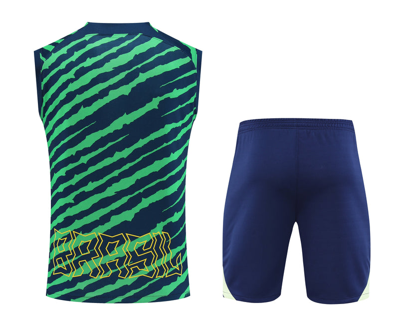 Kit Treino Brasil 22/23  Nike - Verde e Azul