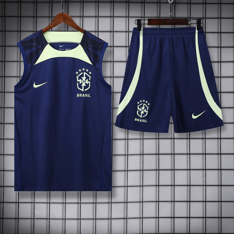 Kit Treino Brasil 22/23  Nike - Azul