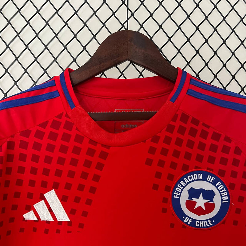 Camisa Seleção Chile Home 23/24 - ADIDAS - Masculina - Modelo Torcedor  - Vermelha