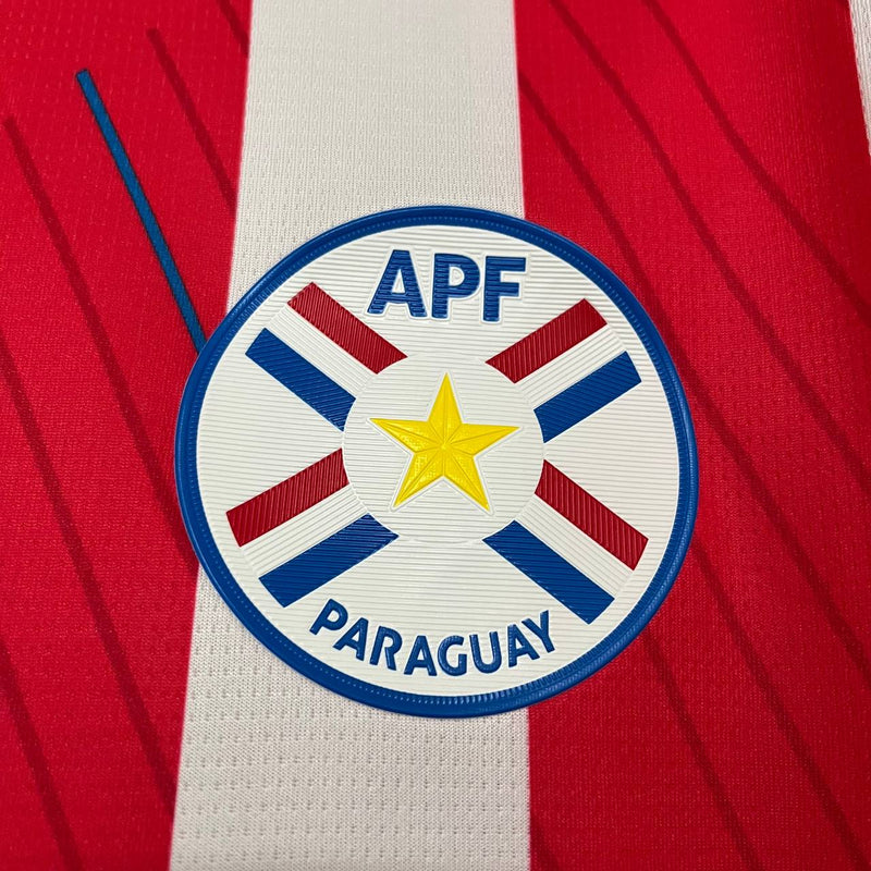 Camisa Seleção do Paraguai 2024 Home - Masculina - PUMA -Modelo Torcedor - Listrada