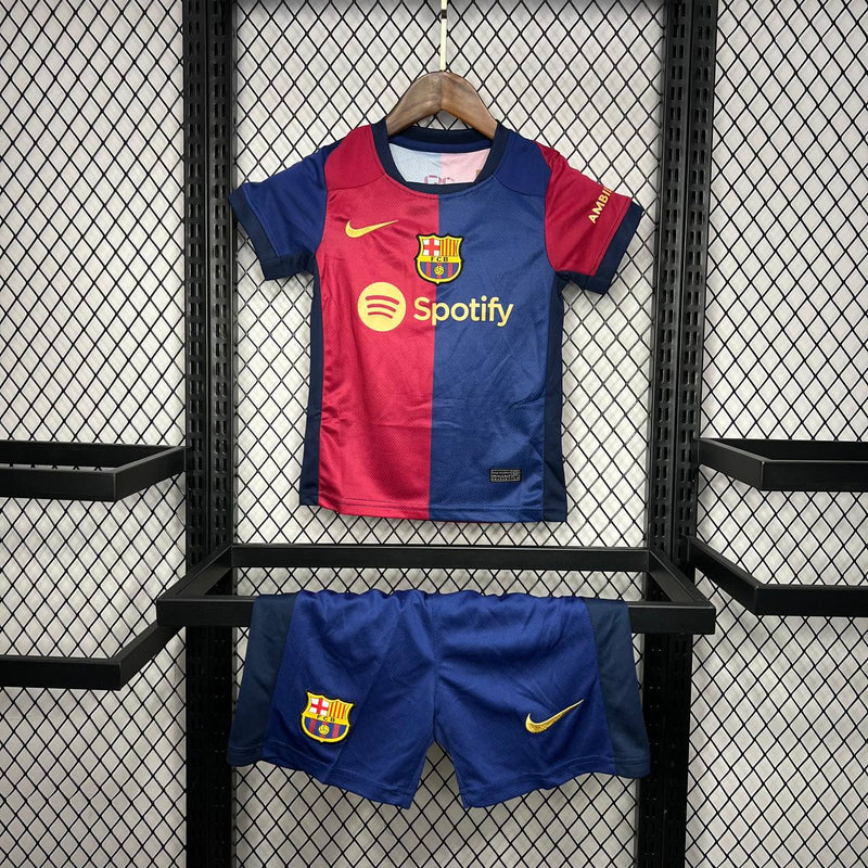 Kit Infantil Barcelona Home 24/25 - Nike - Azul e Grená